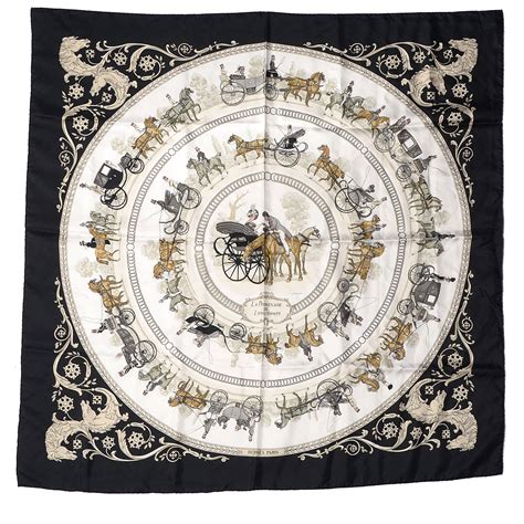 Vintage Hermes Silk Scarf La Promenade de Longchamps